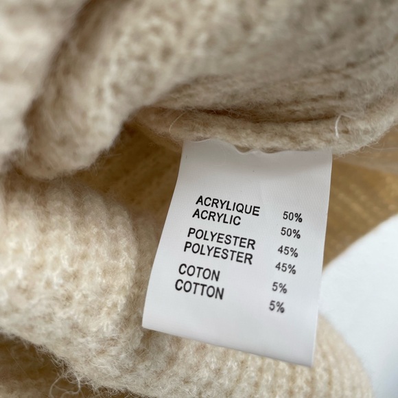 NWT Nasty Gal camel cream fold over turtleneck sweater balloon sleeves | S/M - Picture 9 of 10